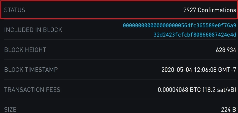Bitcoin Transaction Details